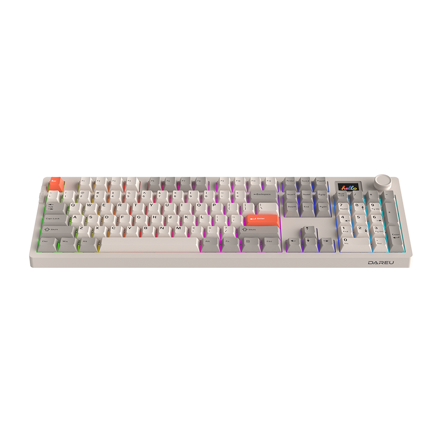 DAREU A104 Pro | Full-Size Wireless RGB  Hotswap Keyboard with TFT & Knob - Retro